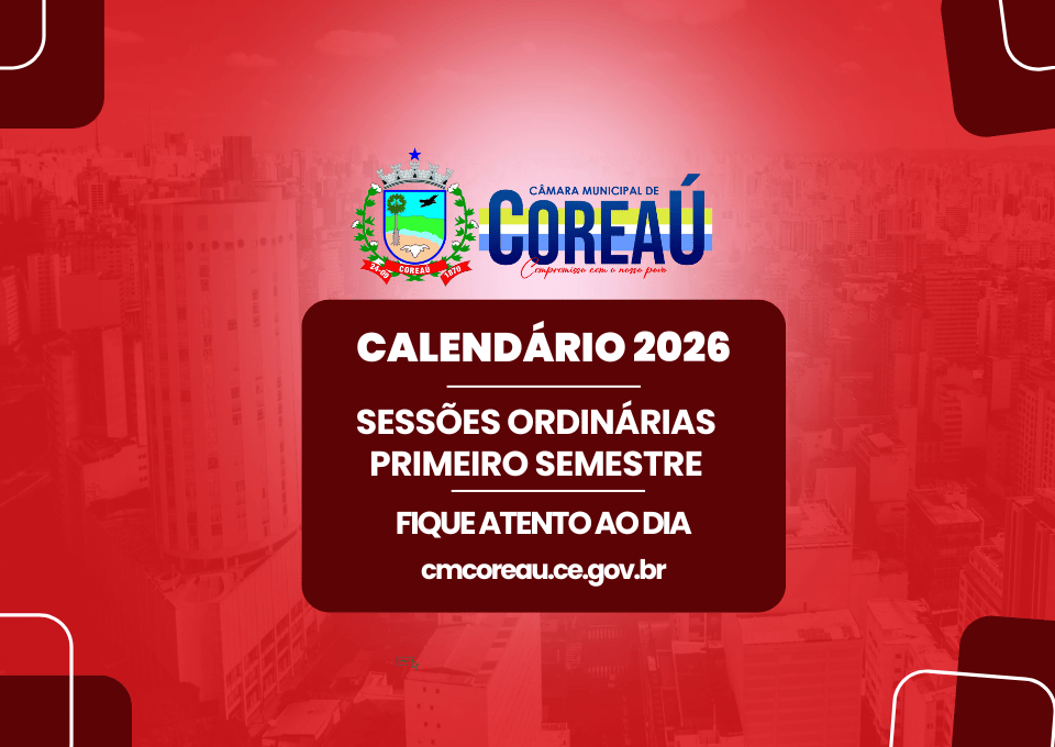 Calendário das Sessões - ATO N° 001/26 - 1. semestre